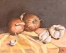 Original Oil Painting of Onions and Garlic
