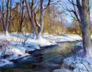 'Late Afternoon Along the Poultney River' oil on canvas, 8 x 10, unframed