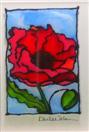 Waving Poppy, painting on glass