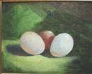 Three Eggs  A Still Life oil painting