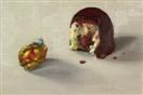 Mozart Kugel with Wrapper, 3.5x5, oil on linen on panel