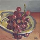 Original Oil Painting of Grapes on a Platter