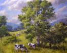 Summertime Grazing in Washington County, oil on canvas 16 x 20