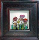 'Colorful Icelandic Poppies' by Karla Nolan, framed painting on glass