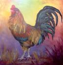 Fanciful Rooster oil painting Barbara Haviland