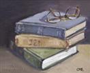 Still Life Oil Painting of Old Books