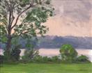 Cloudy Morn, Peach Lake (click here to bid on this painting)