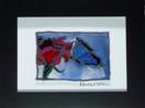 Butterfly and Rose, painting on glass