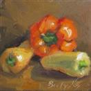 ORANGE AND GOLD PEPPERS PAINTING