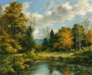 'September Afternoon at the Pond' oil on canvas, 20 x 24