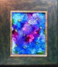 'Painted Daisies' by Karla Nolan, framed painting on glass