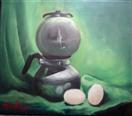 Silver Coffee Pot and Eggs ' A Still LIfe' by Barbara Haviland
