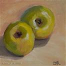 Still Life Original Oil Painting of Yellow Apples by Cheryl Ratcliff