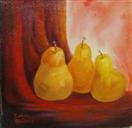 Pears Three oils miniature Barbara Haviland