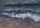 Original Oil Painting of Lake Shore Wave
