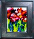 'Dream Spring Flowers' by Karla Nolan, framed painting on glass