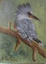 Kingfisher bird oil miniature Barbara Haviland