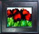 'Dream Poppies' by Karla Nolan, framed painting on glass