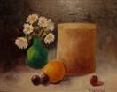 Daisies and Orange  Still LIfe on oils Barbara Haviland