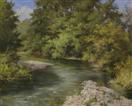 Late August on the Poultney River, oil on canvas 16 x 20
