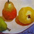 Pears Three oils miniature Barbara Haviland