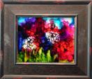 'Anemones: The Tears of Aphrodite' by Karla Nolan, framed painting on glass