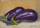 Original Still Life Oil Painting of Eggplants by Cheryl Ratcliff