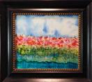 'Deconstructed Flower Field' by Karla Nolan, FRAMED glass painting