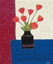 Sunday's Tulips - acrylic painting by David Edwards
