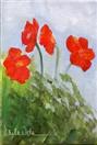 'Peppy!' by Karla Nolan, miniature palette knife/brush oil painting on linen panel