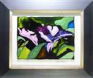 'Morning Glories of Half Moon Bay' by Karla Nolan, framed glass painting