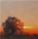 sunset impressionist oil daily painting by BECKY JOY