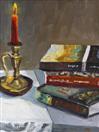 Original Still Life of Books and Candle by Cheryl Ratcliff