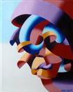 Daily Painters Blog - Futurist Abstract Portrait Painting - A Painting a Day - Original Oil and Acry
