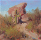 oil study of desert saguaro cactus by BECKY JOY