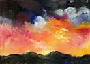'Li'l Sunset' by Karla Nolan, palette knife oil painting