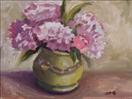 Original Oil Painting Still life of Pink Peonies by Cheryl Ratcliff