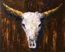 Large Cow Skull Acrylic Painting 24x30' - Textured Palette Knife Painting - A Painting a Day - Origi