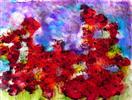'Poppy Mass' by Karla Nolan, framed glass painting