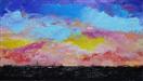 'High Plains Sunset' by Karla Nolan, palette knife oil painting