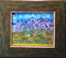 'First View of the Grand Tetons' by Karla Nolan, framed glass painting