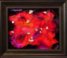 'California Bougainvillea' by Karla Nolan, FRAMED painting on glass