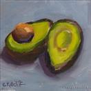 Oil Painting Still Life Original of Avacados on Blue Background By Cheryl Ratcliff