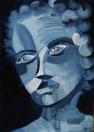 Daily Painters Blog - Abstract Portrait Oil Painting #3 - Midnight Oil Series - A Painting a Day by