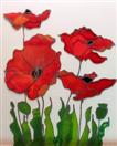 'Echinacea Field' by Karla Nolan, framed painting on glass