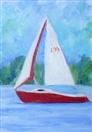 'Newport Sail' by Karla Nolan, palette knife oil painting