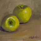 Oil Painting Still Life Original of Yellow Apples by Cheryl Ratcliff