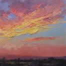 Sunset and rain clouds paintings by BECKY JOY