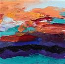 'Atmospheric Winds' by Karla Nolan, palette knife oil painting miniature on panel